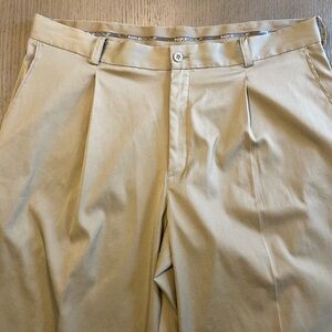 Nike Golf Dri-Fit Pants Mens 36x32 Khaki Tour Performance Pleated